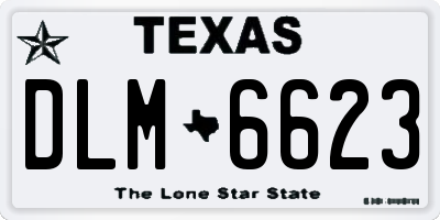 TX license plate DLM6623