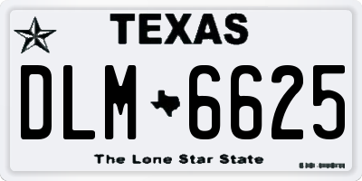 TX license plate DLM6625