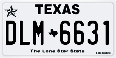 TX license plate DLM6631