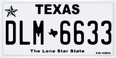 TX license plate DLM6633