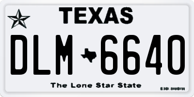 TX license plate DLM6640