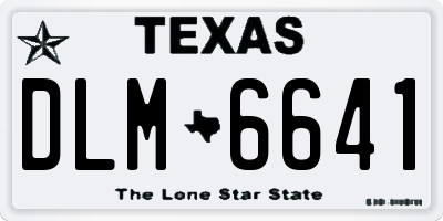 TX license plate DLM6641
