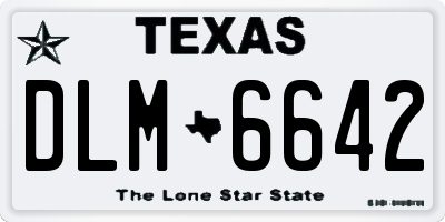 TX license plate DLM6642