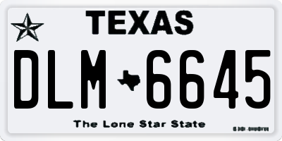 TX license plate DLM6645