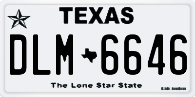 TX license plate DLM6646