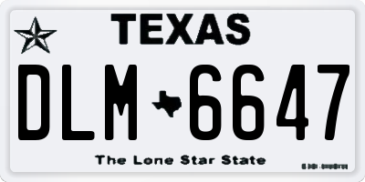 TX license plate DLM6647