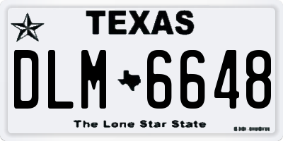 TX license plate DLM6648