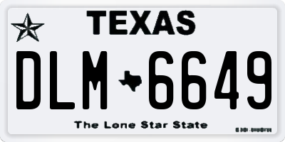 TX license plate DLM6649
