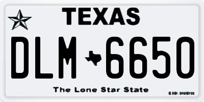 TX license plate DLM6650
