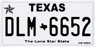 TX license plate DLM6652