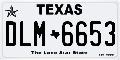 TX license plate DLM6653