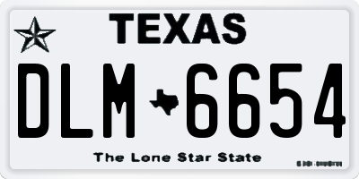 TX license plate DLM6654