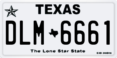 TX license plate DLM6661