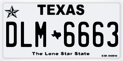 TX license plate DLM6663