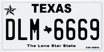 TX license plate DLM6669
