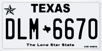 TX license plate DLM6670