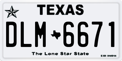 TX license plate DLM6671