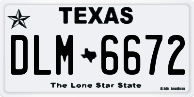 TX license plate DLM6672