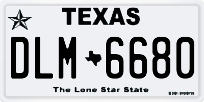 TX license plate DLM6680