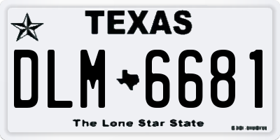 TX license plate DLM6681