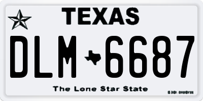 TX license plate DLM6687