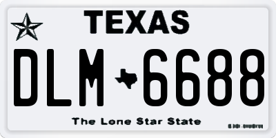 TX license plate DLM6688