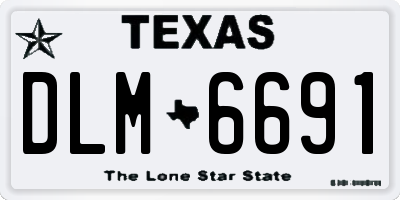 TX license plate DLM6691