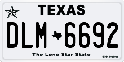 TX license plate DLM6692