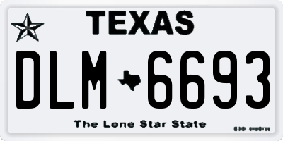 TX license plate DLM6693