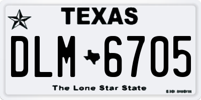 TX license plate DLM6705
