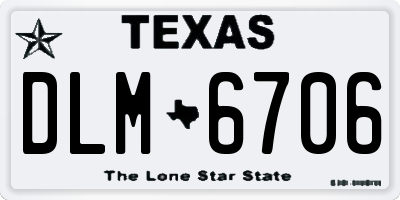 TX license plate DLM6706