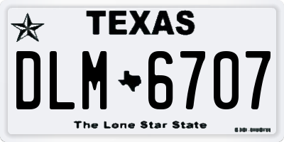 TX license plate DLM6707