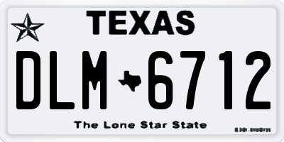 TX license plate DLM6712