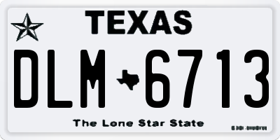 TX license plate DLM6713