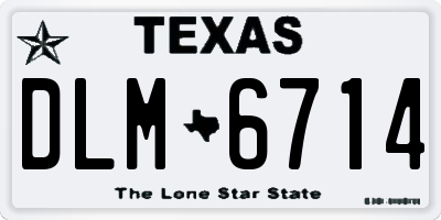 TX license plate DLM6714