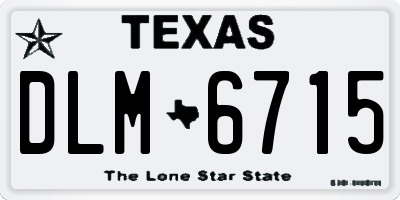 TX license plate DLM6715