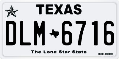 TX license plate DLM6716