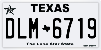 TX license plate DLM6719