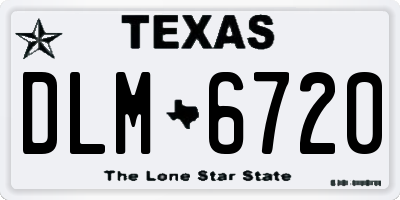 TX license plate DLM6720