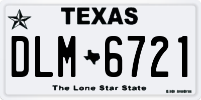 TX license plate DLM6721
