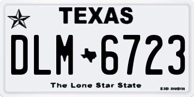 TX license plate DLM6723