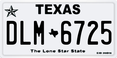 TX license plate DLM6725