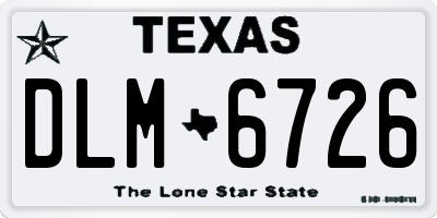 TX license plate DLM6726