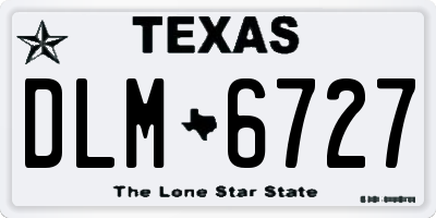 TX license plate DLM6727