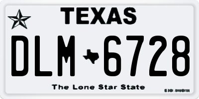 TX license plate DLM6728