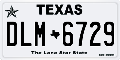 TX license plate DLM6729