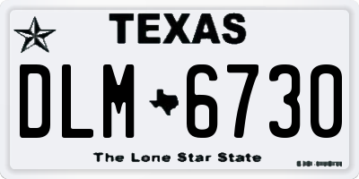 TX license plate DLM6730