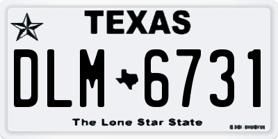 TX license plate DLM6731