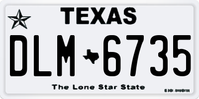 TX license plate DLM6735