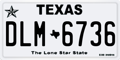 TX license plate DLM6736